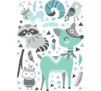 Stickers animaux amis des indiens