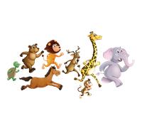 Stickers animaux course de folie