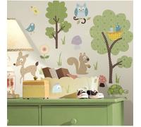 Stickers Animaux de la Forêt - THE DECO FACTORY - Lot de 89 - Repositionnables - Multicouleur - 10,1x44,1cm