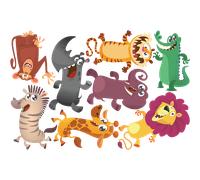 Stickers animaux du safari rigolos