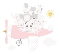 Stickers animaux en avion