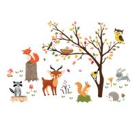Stickers animaux en forêt d'automne