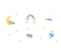 Stickers animaux et les étoiles filantes