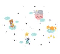 Stickers animaux et les nuages magiques