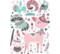 Stickers animaux et plumes indiennes