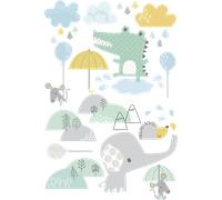 Stickers animaux heureux sous la pluie