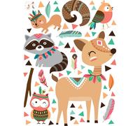 Stickers animaux indiens des bois