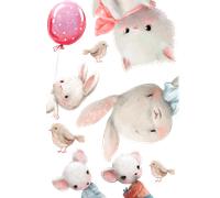 Stickers animaux mignons aquarelle cachés
