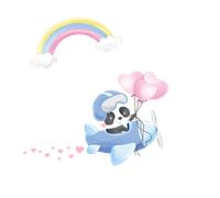 Stickers animaux panda en avion