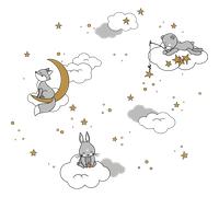 Stickers animaux rêveurs sous les étoiles