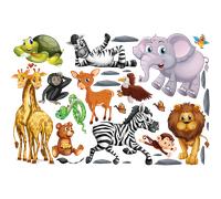 Stickers animaux rigolos de la savane