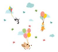 Stickers animaux rigolos et les cerfs-volants
