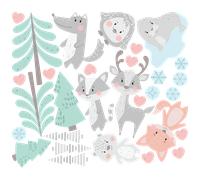 Stickers animaux scandinaves du printemps