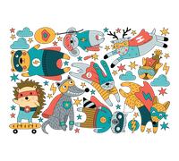 Stickers animaux super héros de la forêt
