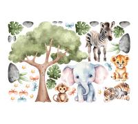 Stickers aquarelles animaux africains