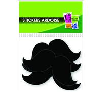 Stickers ardoise Moustache 12 pièces - Graine créative