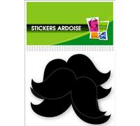 Stickers ardoise Moustache 12 pièces - Graine créative