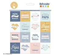 Artemio Stickers Papa et Maman 46 pièces multicolores Scrapbooking