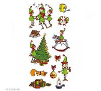Stickers Artemio Puffies - Lutin et Noël - 11 pcs