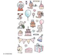 Stickers - Artemio - So cute Fête - 24 autocollants 3D - Multicolore - Mixte