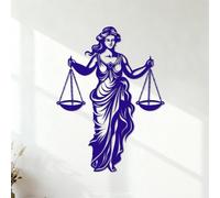 Stickers artistiques en vinyle Balance, souveraineté, dame de la justice, logo, équité éthique, dame de la justice emblématique 35x47.2cm Amovible sans laisser de colle Bleu foncé