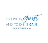 Stickers artistiques en vinyle Citation biblique : Vivre c'est le Christ et mourir pour le salut. 30x71.1cm Décoration de magasin Bleu