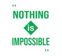 Stickers artistiques en vinyle Citation inspirante : « Rien n'est impossible » 34x42.4cm Embellissement mural Vert