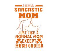 Stickers artistiques en vinyle Je suis une maman sarcastique, comme toutes les mamans, mais en beaucoup plus cool pour la fête des mères. 50.4x76.3cm Plusieurs tailles disponibles Orange