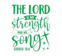 Stickers artistiques en vinyle Seigneur est ma force et mon chant Exode 152 68x82.6cm N'abîme pas le mur Vert