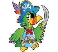 Stickers Autocollant Enfant Perroquet Pirate Hauteur 30 cm réf 820