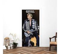 Stickers Autocollant Poster de Porte Adhésif Johnny Halliday Guitare Décoration Chambre Bureau Salon Couloir Fabrication française