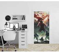 Stickers Autocollant Poster de Porte Adhésif L'Attaque des Titans 2 Geek Décoration Chambre Bureau Salon Couloir Fabrication française