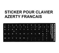 Stickers Autocollants - AZERTY - Lot de 6 - Noir - Prédécoupés - Faciles à installer