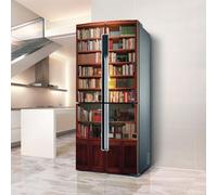 Stickers autocollants pour frigo, autocollant de réfrigérateur couvrant entièrement la porte du réfrigérateur muraux pour décalcomanie de cuisine, bibliothèque rétro et livre