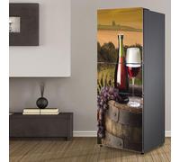 Stickers autocollants pour frigo, autocollant de réfrigérateur couvrant entièrement la porte du réfrigérateur muraux en peau pour décalcomanie de cuisine, ferme de raisin de vin rouge de cave