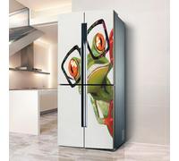Stickers autocollants pour frigo, autocollant de réfrigérateur couvrant entièrement la porte du réfrigérateur, autocollants muraux pour décalcomanie de cuisine, grenouille à lunettes vertes