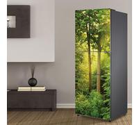 Stickers autocollants pour frigo, autocollant de réfrigérateur couvrant entièrement la porte du réfrigérateur, autocollants muraux pour décalcomanie de cuisine, paysage de jungle d'arbre vert