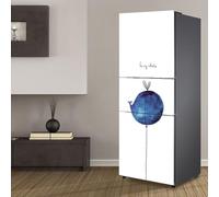 Stickers autocollants pour frigo, autocollant de réfrigérateur couvrant entièrement la porte du réfrigérateur, autocollants muraux pour décalcomanie de cuisine, conte de fées baleine ballon bleu