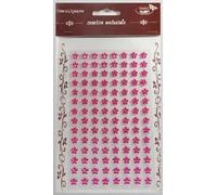 Stickers avec cristaux fleurs j.rose 8mm 112p.