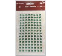 Stickers avec cristaux Fleurs vertes 8mm 112p.