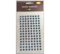 Stickers avec cristaux turquoise fleurs 8mm 112p.