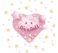 Stickers baby shower it's a girl cœur