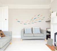 Stickers banc de poissons multicolores