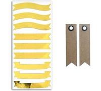 Stickers bannières dorées + 20 étiquettes kraft Fanion Doré G