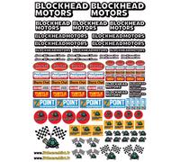 Stickers Blockhead, rc cqr, rcscale, baja, tamiya, rcdrift, autocollant rc