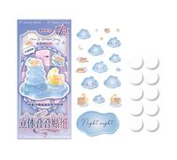 Stickers Bulles 3D Animaux Empilables Auto-adhésifs | Autocollants de dessin animé pour carnet de notes tasse d'eau tablette ordinateur portable jeunes filles