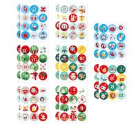 Stickers Calendrier de l'Avent, 16 PCS Autocollants de Numéros de Calendrier de l'Avent, Stickers Calendrier Avent 1-24, Autocollant Noel, pour Cadeau Bricolage et Decoration Noel (A)