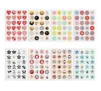 Stickers Calendrier de l'Avent, 8 PCS Autocollants de Numéros de Calendrier de l'Avent, Stickers Calendrier Avent 1-24, Autocollant Noel, pour Cadeau Bricolage et Decoration Noel (B)