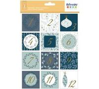 Stickers Calendrier de l'Avent - Splendid Christmas - 5 x 5 cm - 24 pcs Bleu G