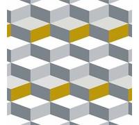 Stickers Carrelage 15x15 cm - Cubes Gris Et Ocre - Draeger Paris Multicolore G